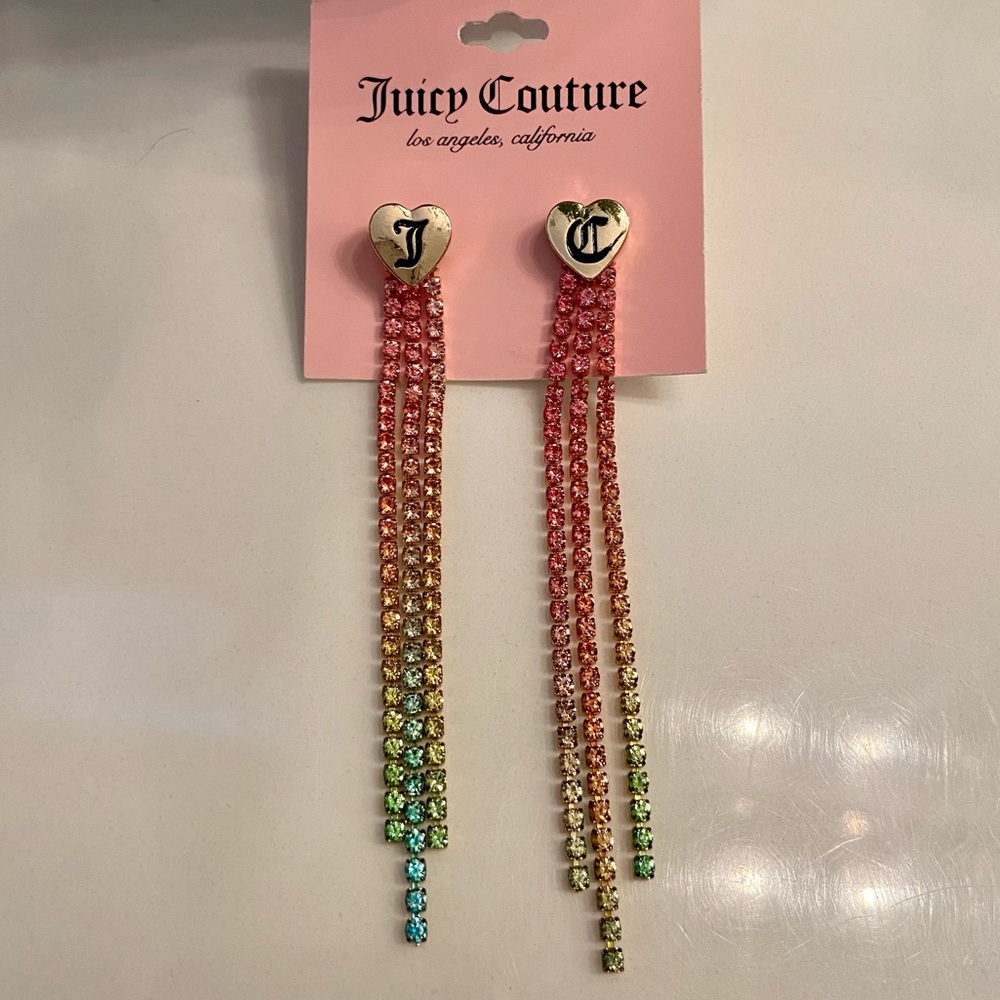Y2K Juicy Couture Rainbow Ombré Earrings